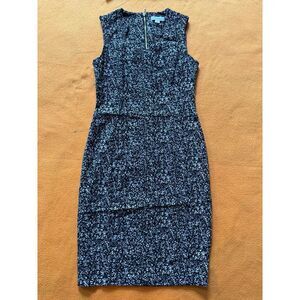 Calvin Klein Women's Black Flocked Sheath Dress Size 4‎